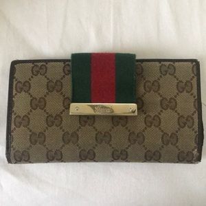 Gucci GG canvas vintage web continental wallet